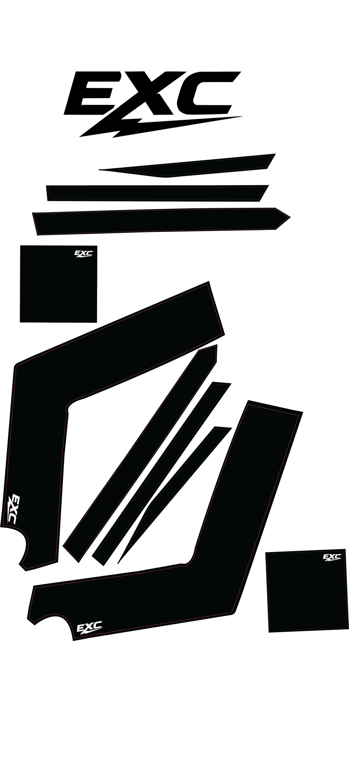 EXC Full Tuttio Frame Decal Kit - Riot Racing