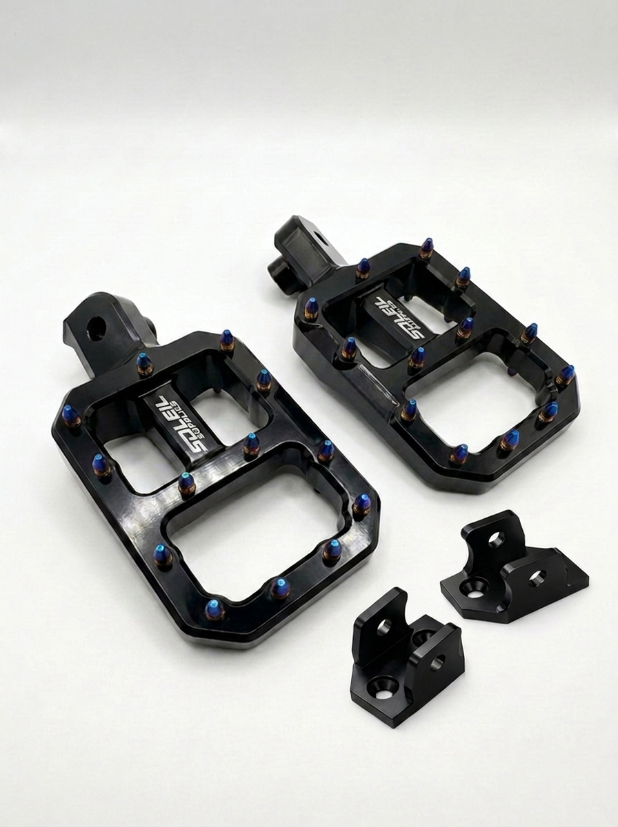 Upgraded CNC Pegs — Black , Chrome with Silver or Jet Blue Spikes Soleil Supplies