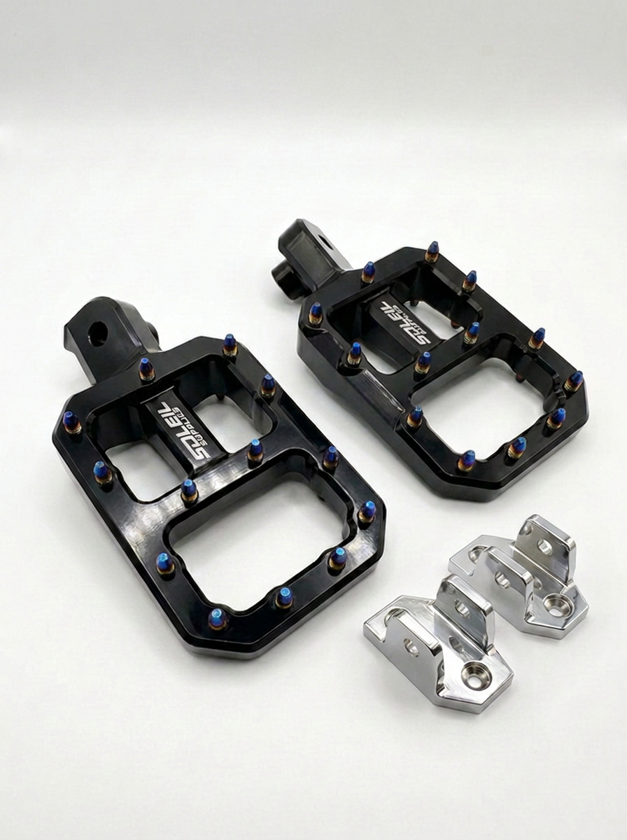 Upgraded CNC Pegs — Black , Chrome with Silver or Jet Blue Spikes Soleil Supplies