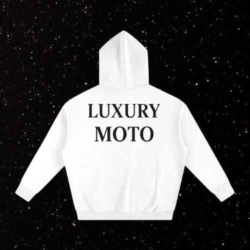 White Luxury Moto Hoodie Luxury Moto