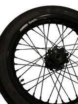 Surron Light Bee X / E-Ride Pro Supermoto Wheelset (Thick/Wide) - Chrome Silver / Gloss Black Forged Racing