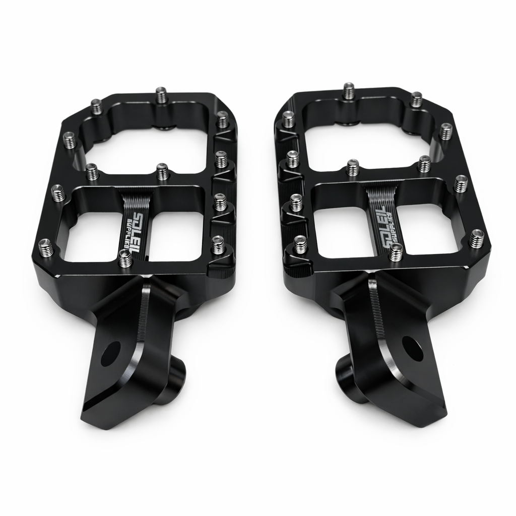Upgraded CNC Pegs — Black , Chrome with Silver or Jet Blue Spikes Soleil Supplies