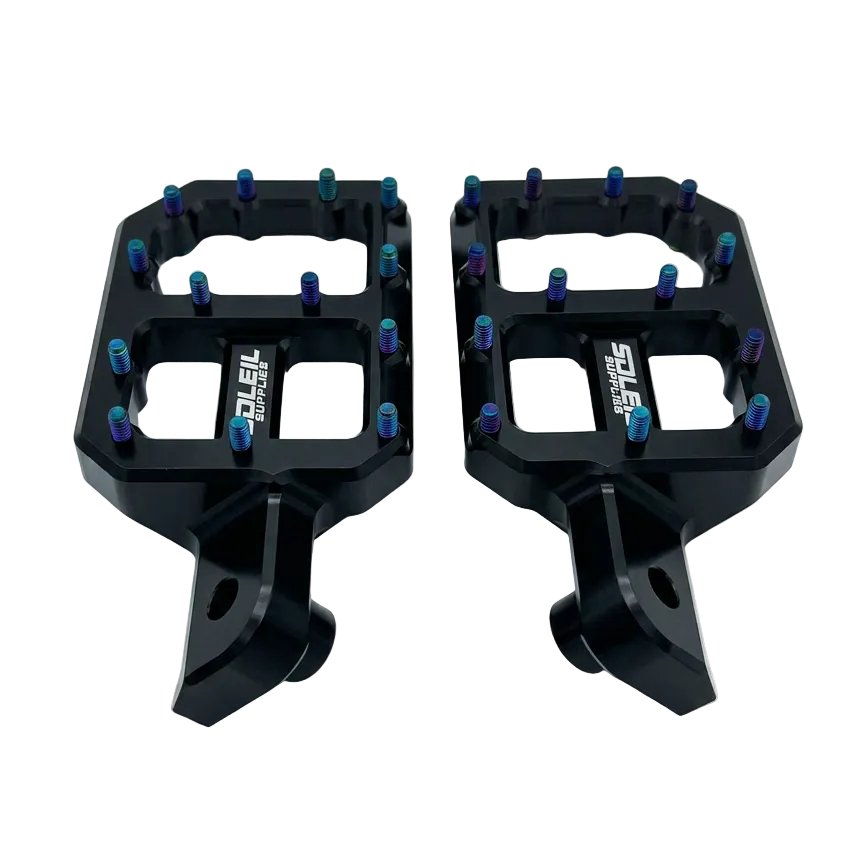 Upgraded CNC Pegs — Black , Chrome with Silver or Jet Blue Spikes Soleil Supplies