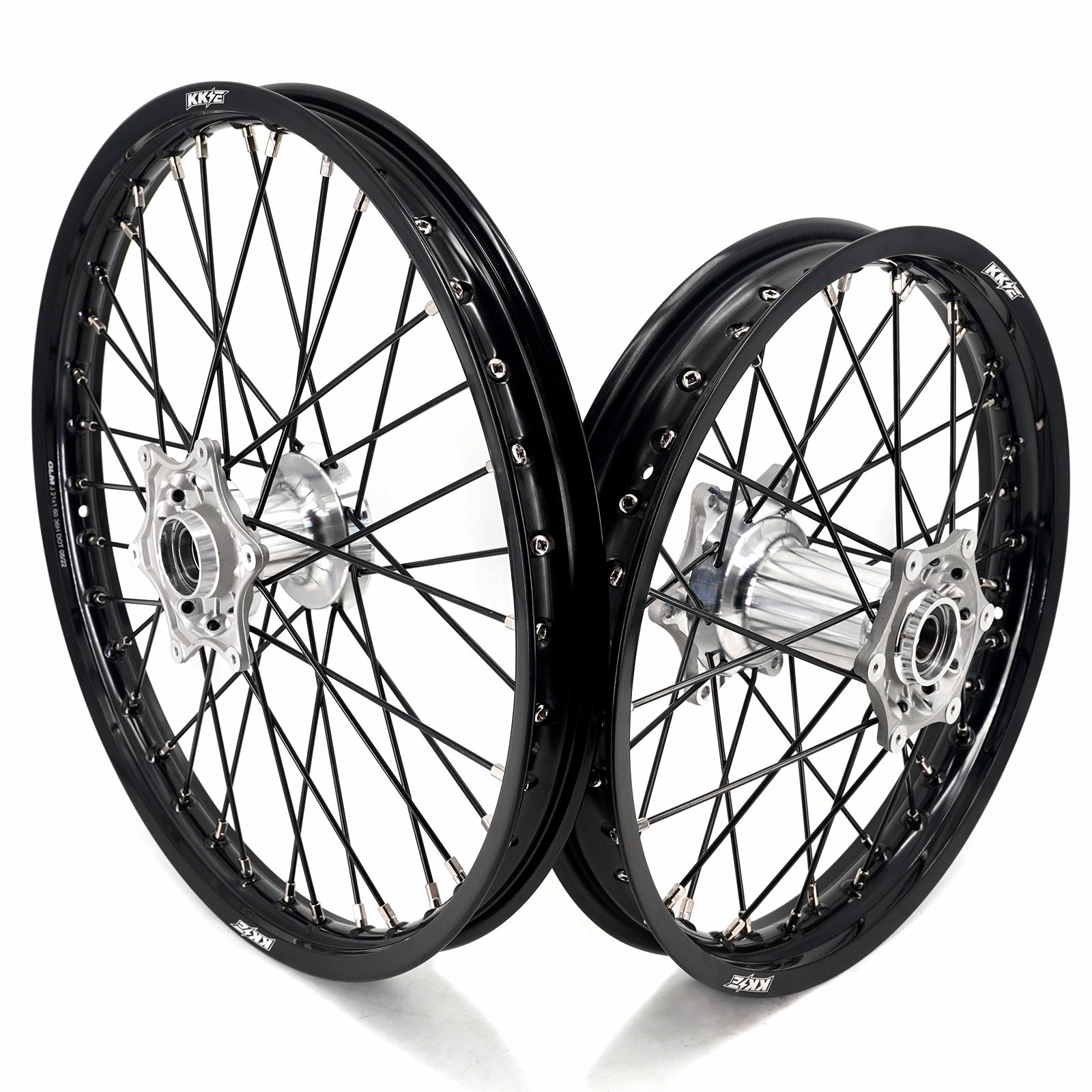 KKE 21/18 New Generation Cast Hub Billet Wheels Fit For KTM EXC XC-W XCF-W EXC-F 2003-2025 Black Spokes KKE Racing
