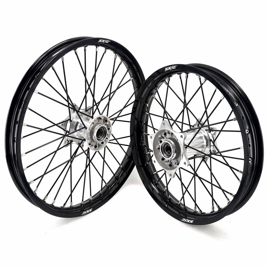 KKE 21/18 New Generation Cast Hub Billet Wheels Fit For KTM EXC XC-W XCF-W EXC-F 2003-2025 Black Spokes KKE Racing