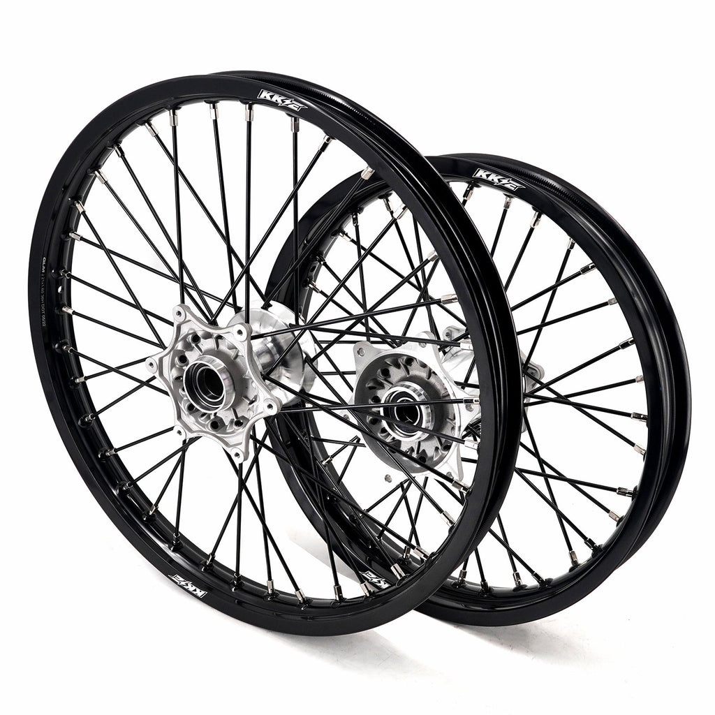 KKE 21/18 New Generation Cast Hub Billet Wheels Fit For KTM EXC XC-W XCF-W EXC-F 2003-2025 Black Spokes KKE Racing
