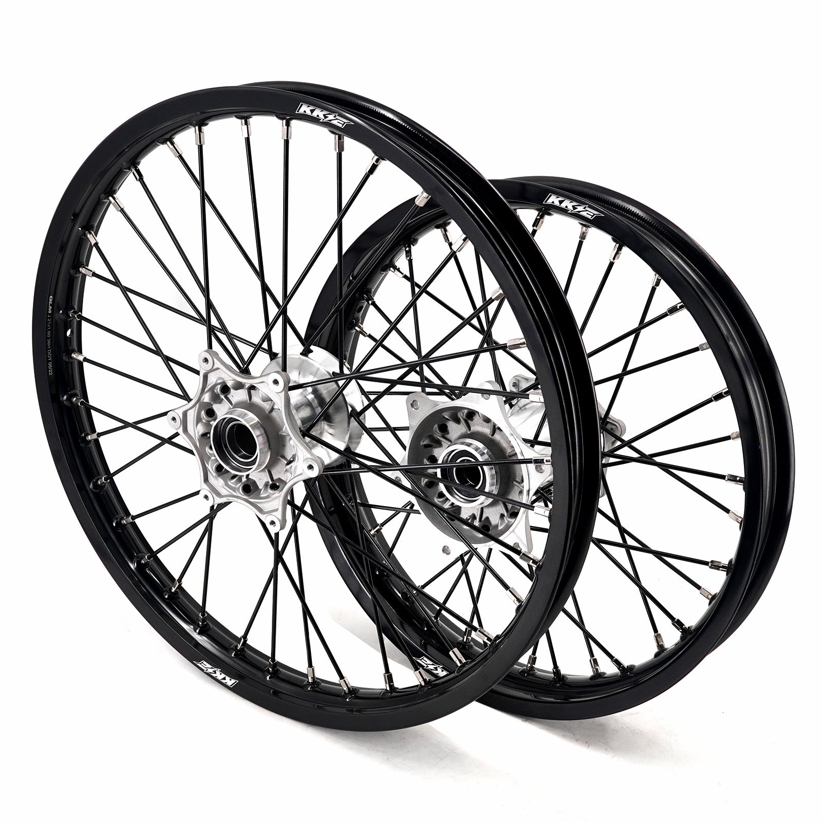 KKE 21/18 New Generation Cast Hub Billet Wheels Fit For KTM EXC XC-W XCF-W EXC-F 2003-2025 Black Spokes KKE Racing