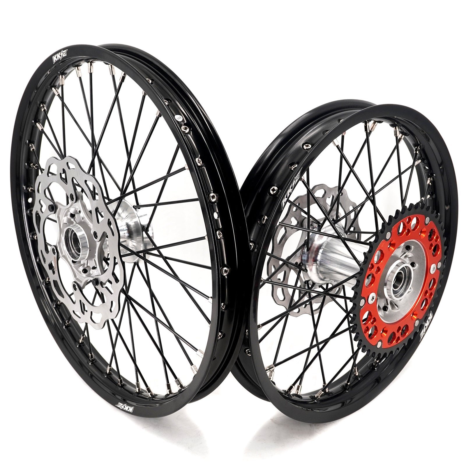 KKE 21/18 New Generation Cast Hub Billet Wheels Fit For KTM EXC XC-W XCF-W EXC-F 2003-2025 Black Spokes KKE Racing