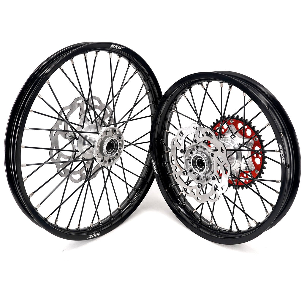 KKE 21/18 New Generation Cast Hub Billet Wheels Fit For KTM EXC XC-W XCF-W EXC-F 2003-2025 Black Spokes KKE Racing
