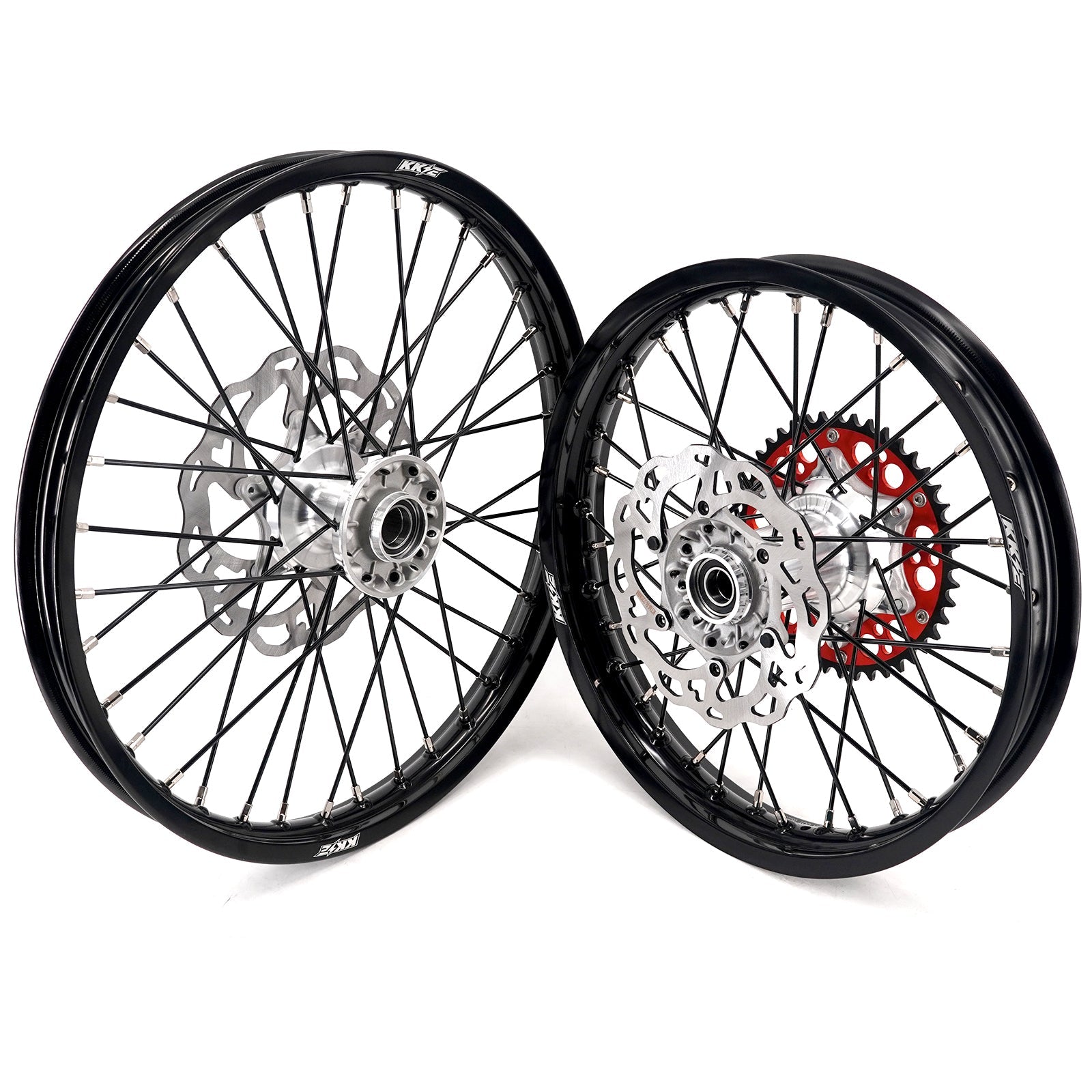 KKE 21/18 New Generation Cast Hub Billet Wheels Fit For KTM EXC XC-W XCF-W EXC-F 2003-2025 Black Spokes KKE Racing
