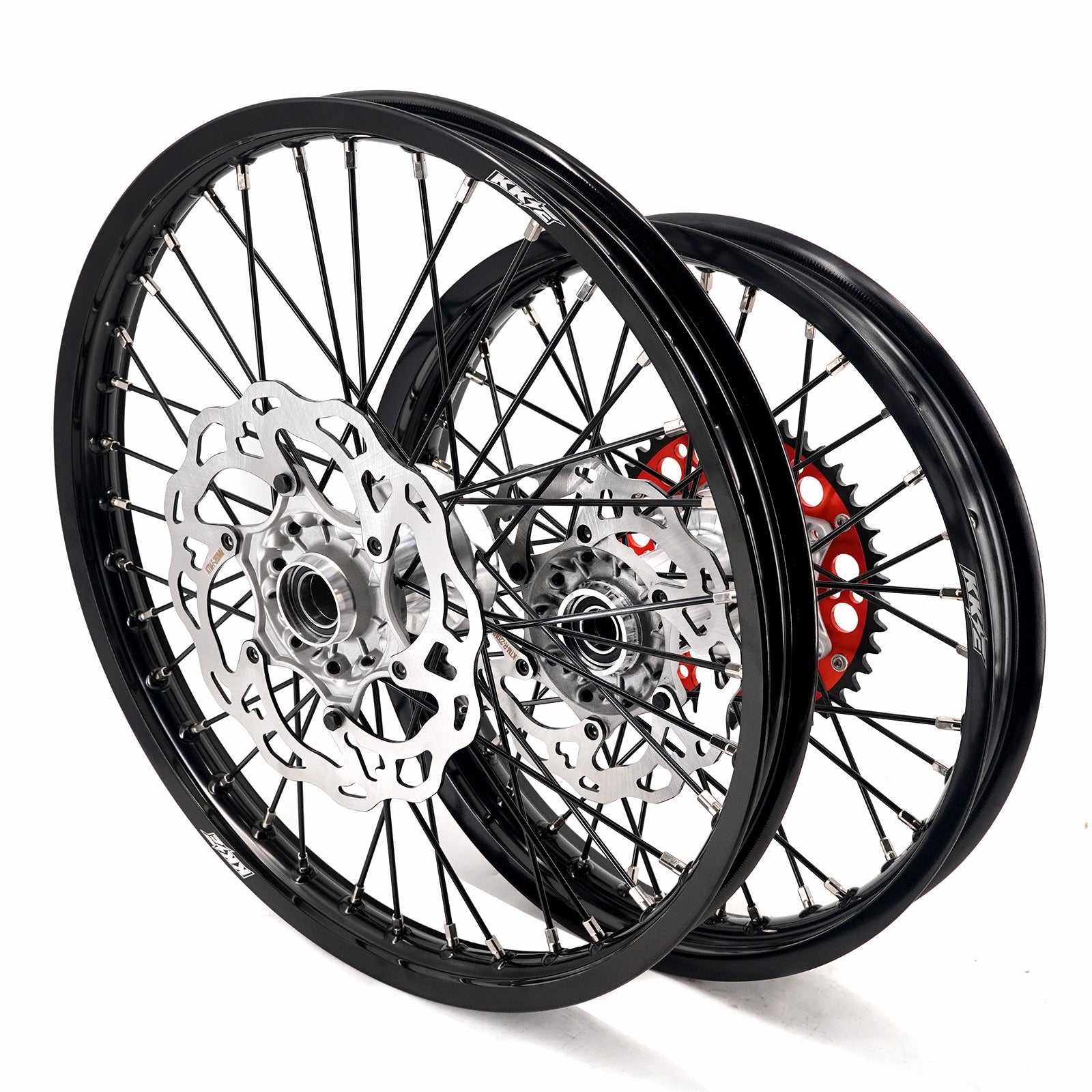 KKE 21/18 New Generation Cast Hub Billet Wheels Fit For KTM EXC XC-W XCF-W EXC-F 2003-2025 Black Spokes KKE Racing