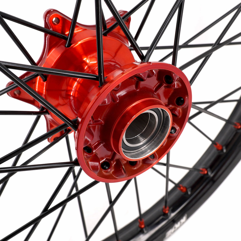 KKE 21" 18" Cast Enduro Wheels For KTM EXC EXC-F EXC-E 2003-2025 Black Spokes KKE Racing