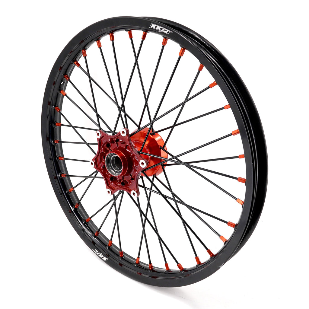 KKE 21" 18" Cast Enduro Wheels For KTM EXC EXC-F EXC-E 2003-2025 Black Spokes KKE Racing
