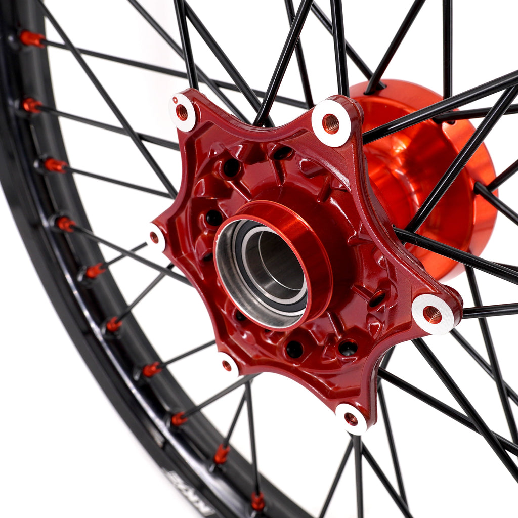 KKE 21" 18" Cast Enduro Wheels For KTM EXC EXC-F EXC-E 2003-2025 Black Spokes KKE Racing