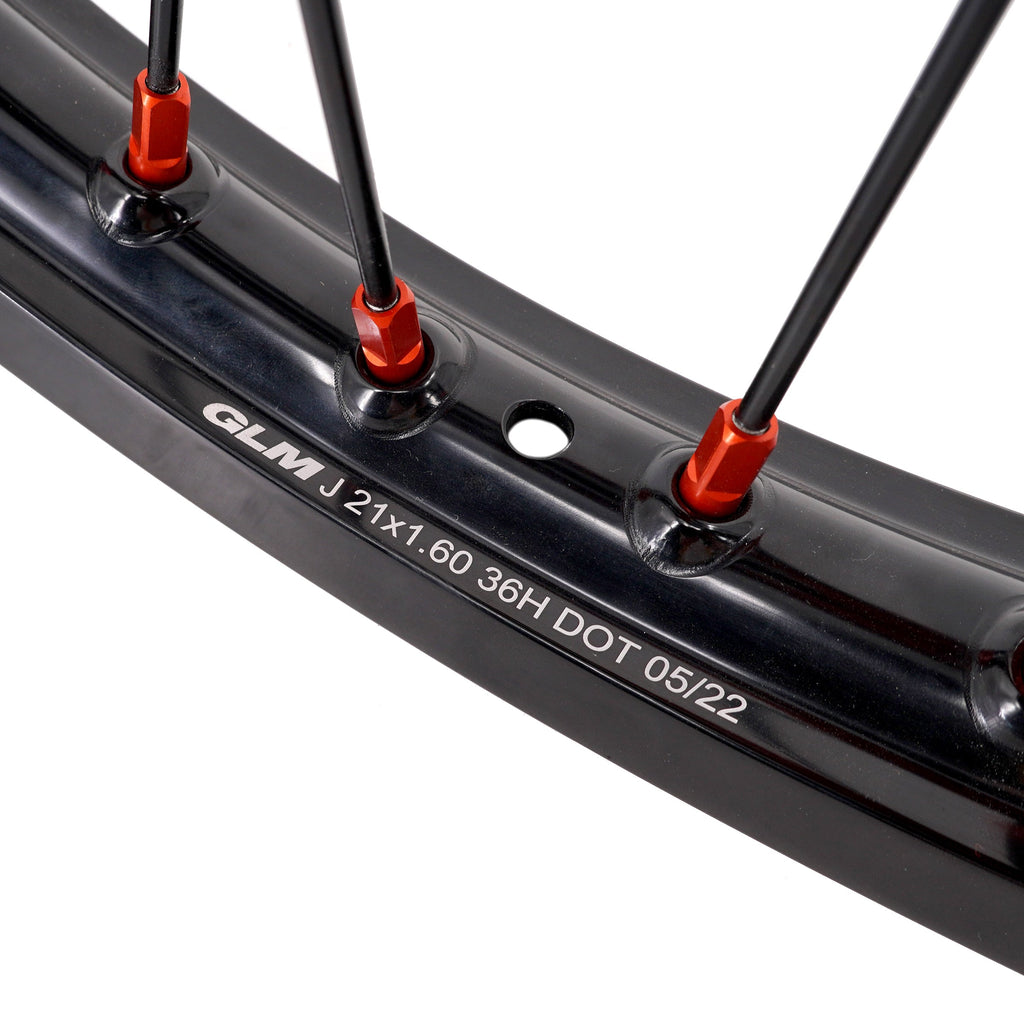 KKE 21" 18" Cast Enduro Wheels For KTM EXC EXC-F EXC-E 2003-2025 Black Spokes KKE Racing