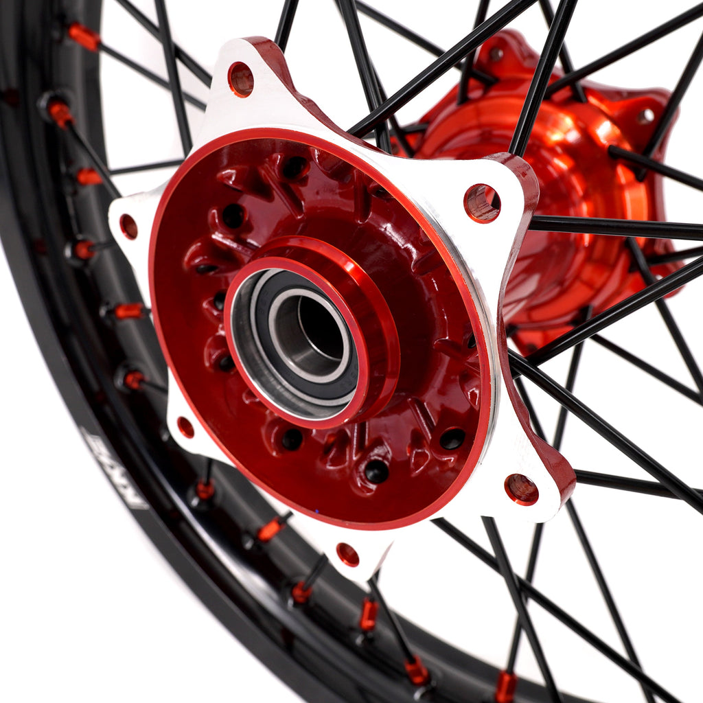 KKE 21" 18" Cast Enduro Wheels For KTM EXC EXC-F EXC-E 2003-2025 Black Spokes KKE Racing