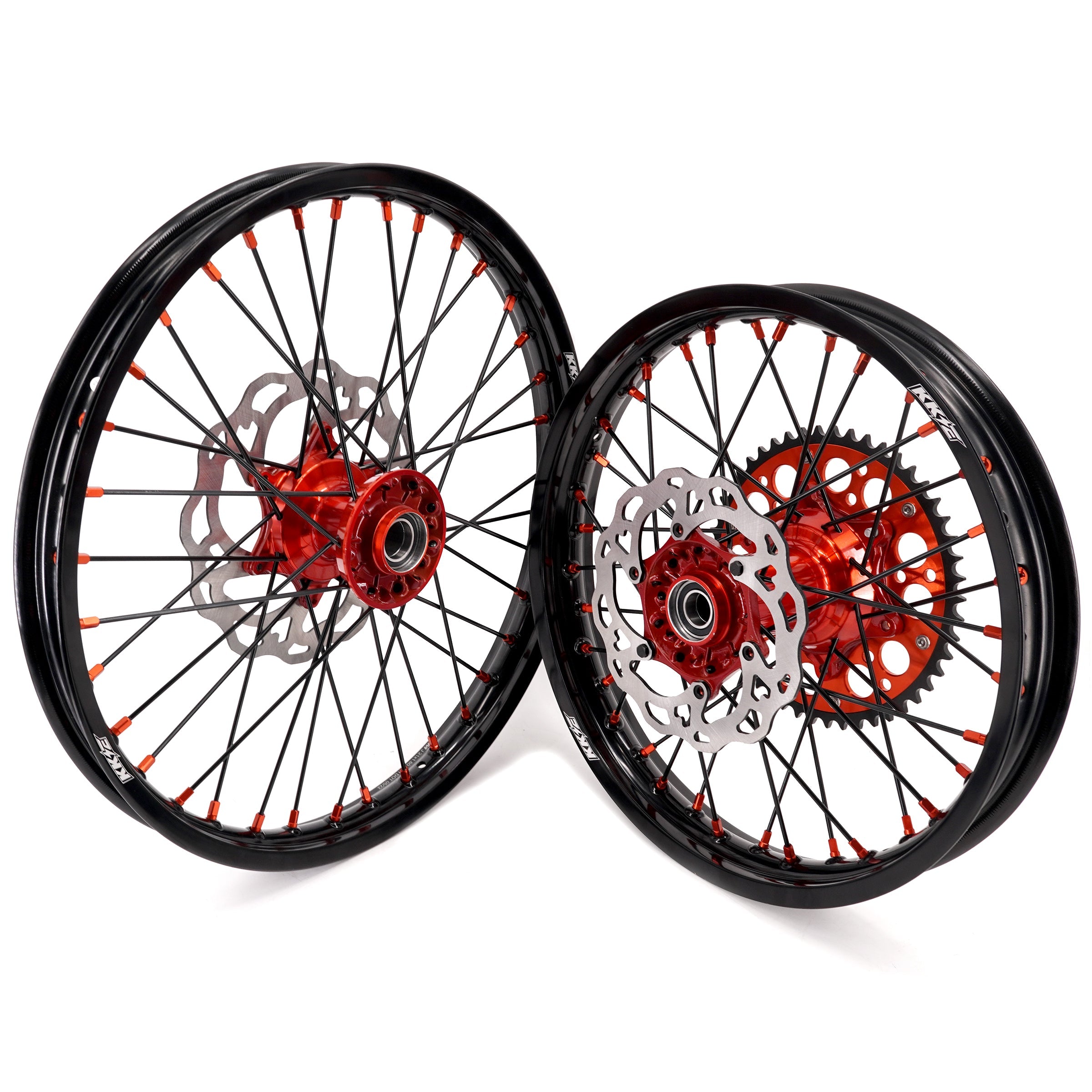 KKE 21" 18" Cast Enduro Wheels For KTM EXC EXC-F EXC-E 2003-2025 Black Spokes KKE Racing