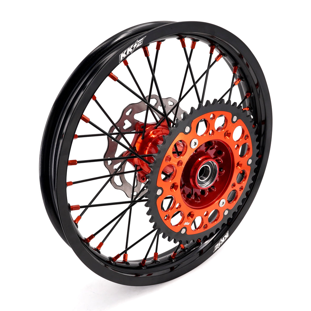 KKE 21" 18" Cast Enduro Wheels For KTM EXC EXC-F EXC-E 2003-2025 Black Spokes KKE Racing