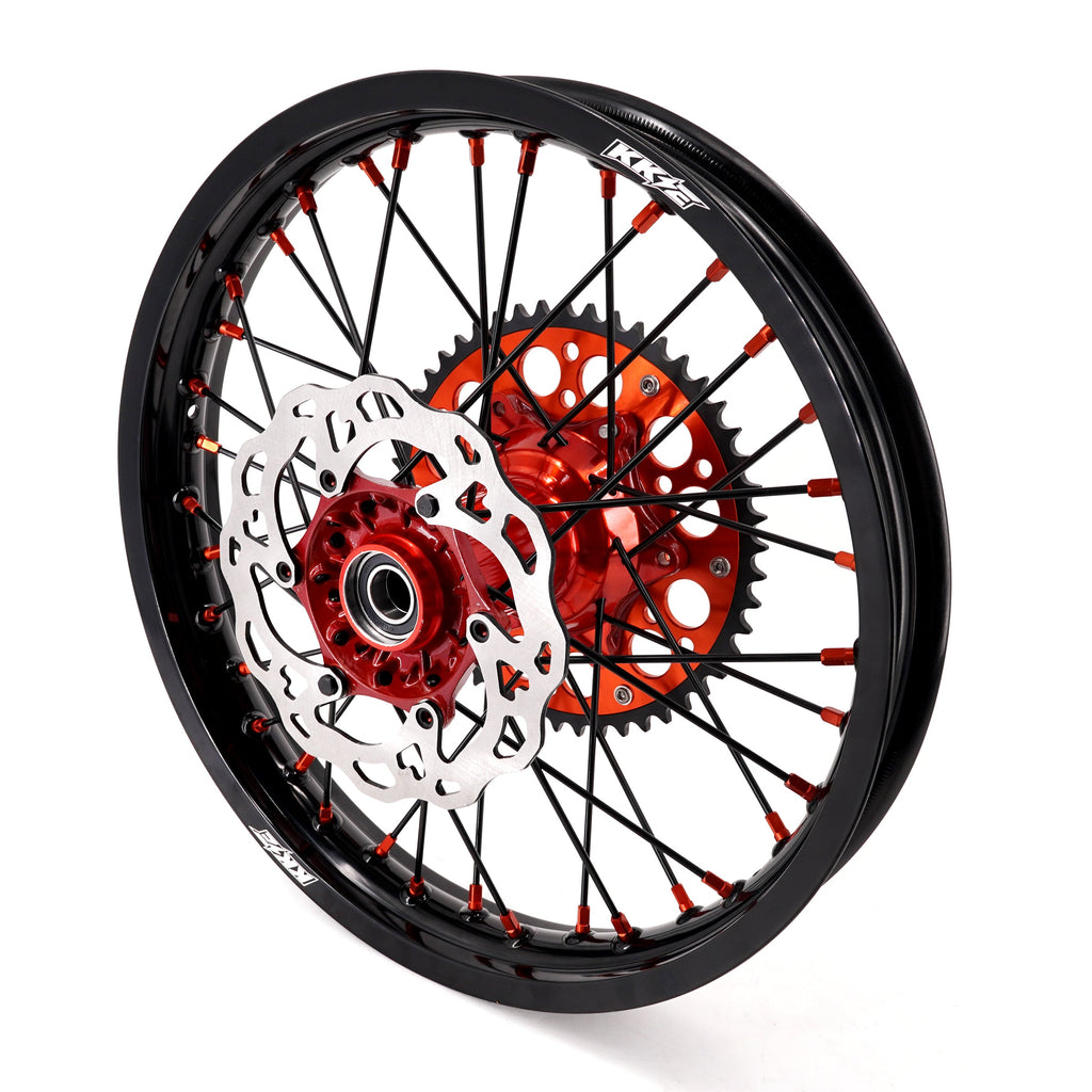 KKE 21" 18" Cast Enduro Wheels For KTM EXC EXC-F EXC-E 2003-2025 Black Spokes KKE Racing