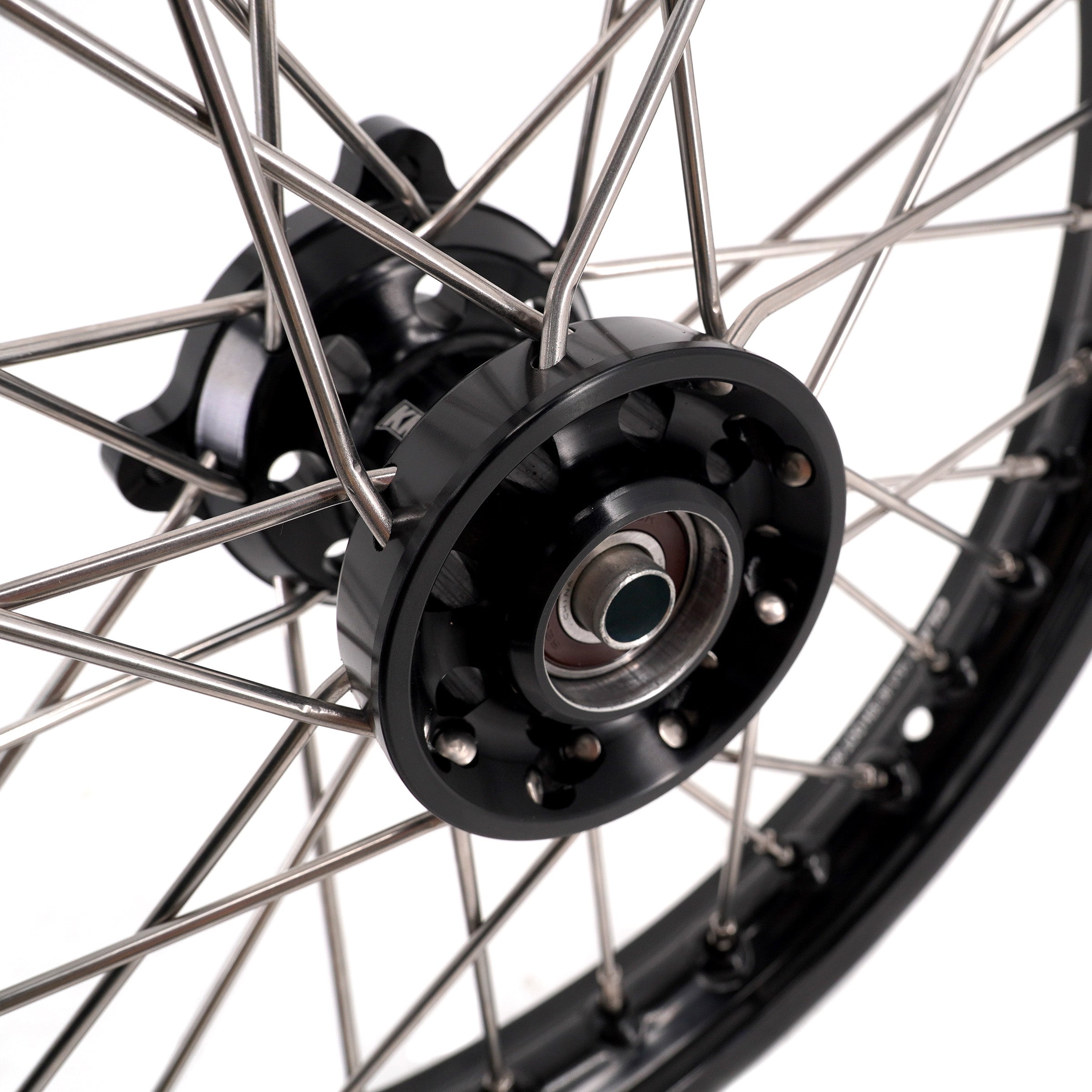 KKE 1.4*14 & 1.6*12 Spoked Kid's Wheels Rims Set for Kawasaki KX65 2000-2024 Black KKE Racing