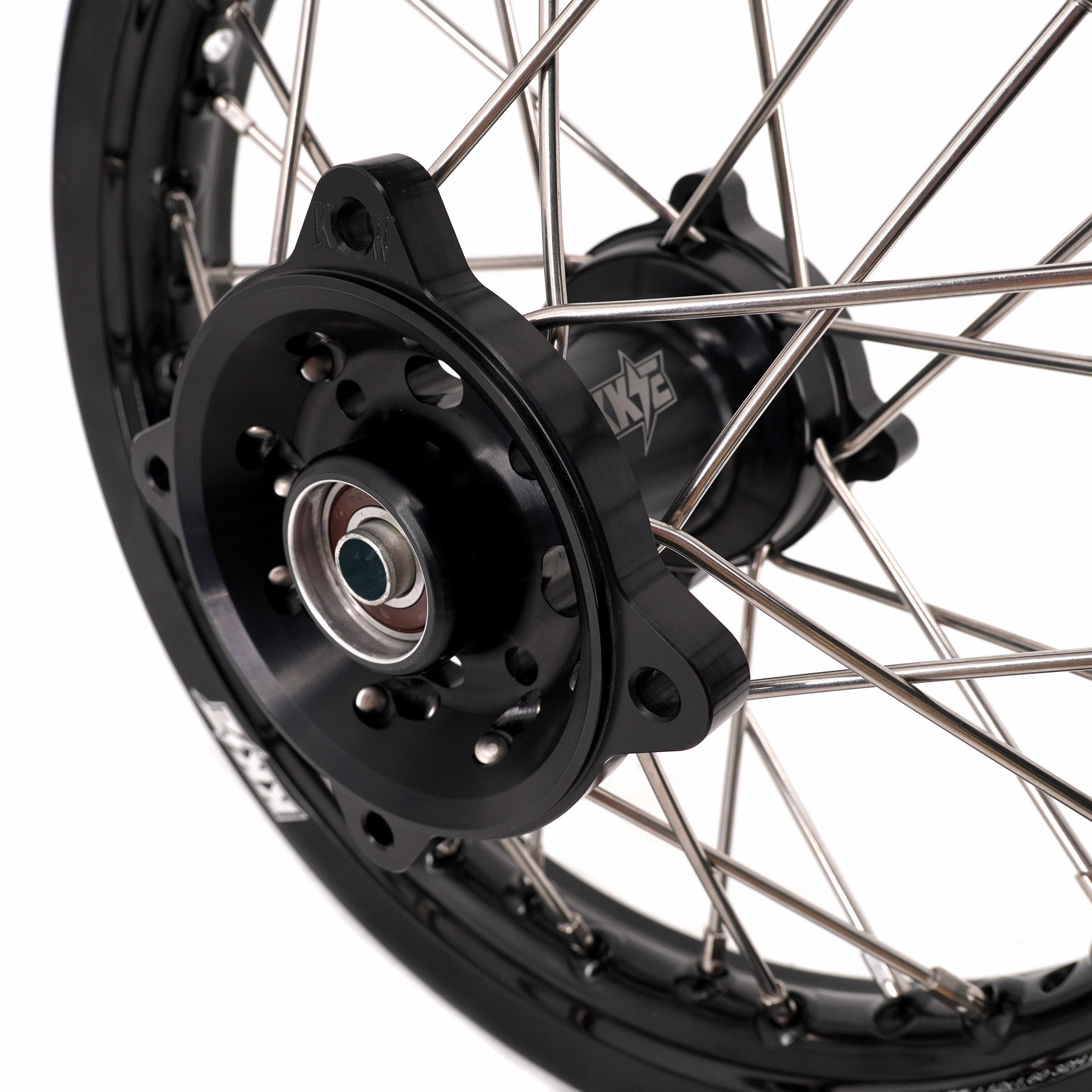 KKE 1.4*14 & 1.6*12 Spoked Kid's Wheels Rims Set for Kawasaki KX65 2000-2024 Black KKE Racing