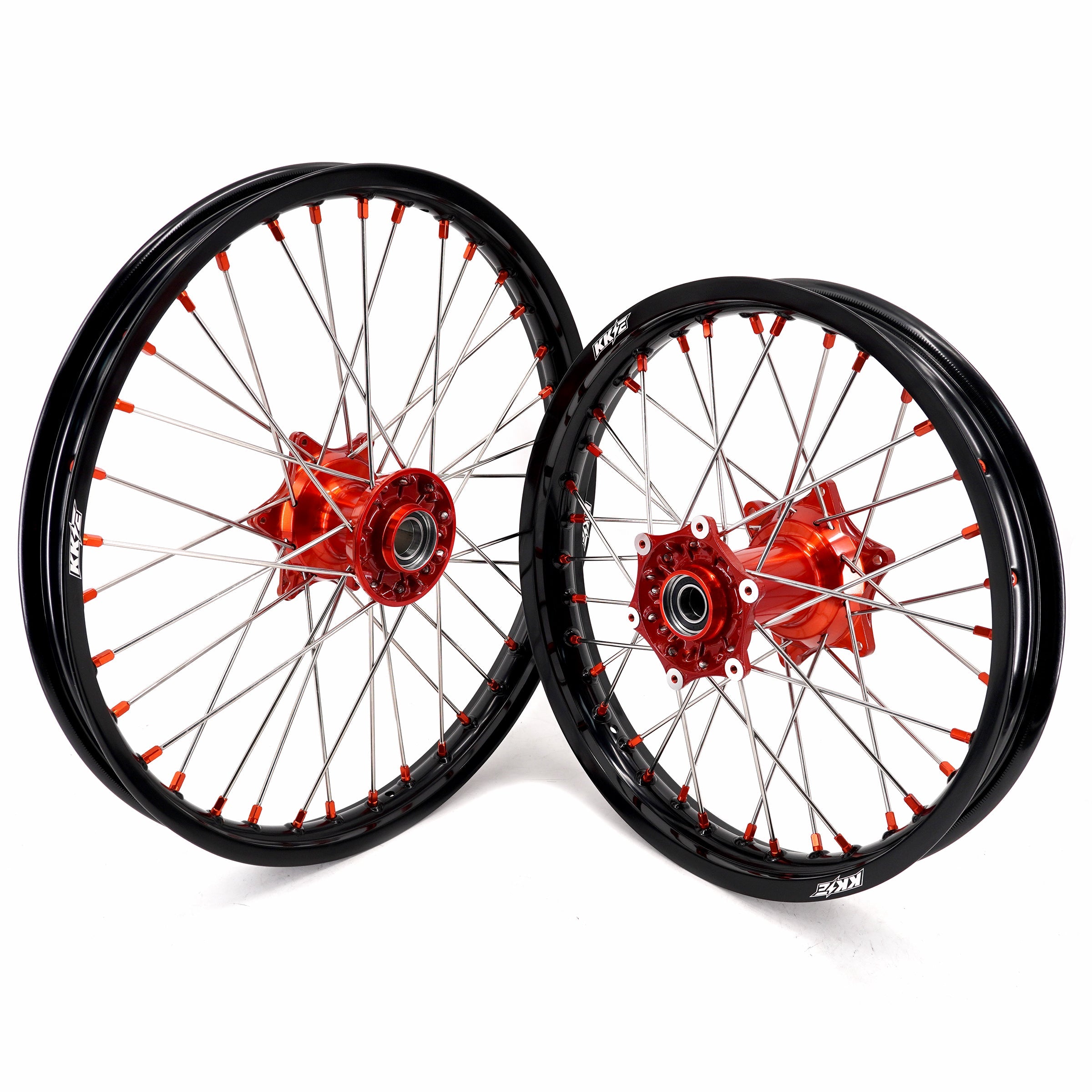 KKE 21" 18" Cast Enduro Wheels For KTM EXC EXC-F EXC-E 2003-2025 Orange Nipples KKE Racing