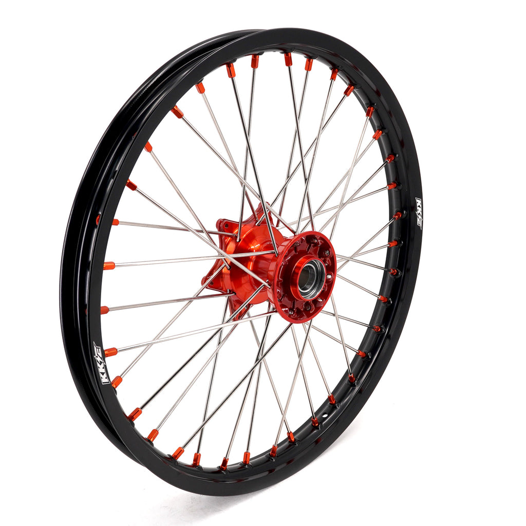 KKE 21" 18" Cast Enduro Wheels For KTM EXC EXC-F EXC-E 2003-2025 Orange Nipples KKE Racing
