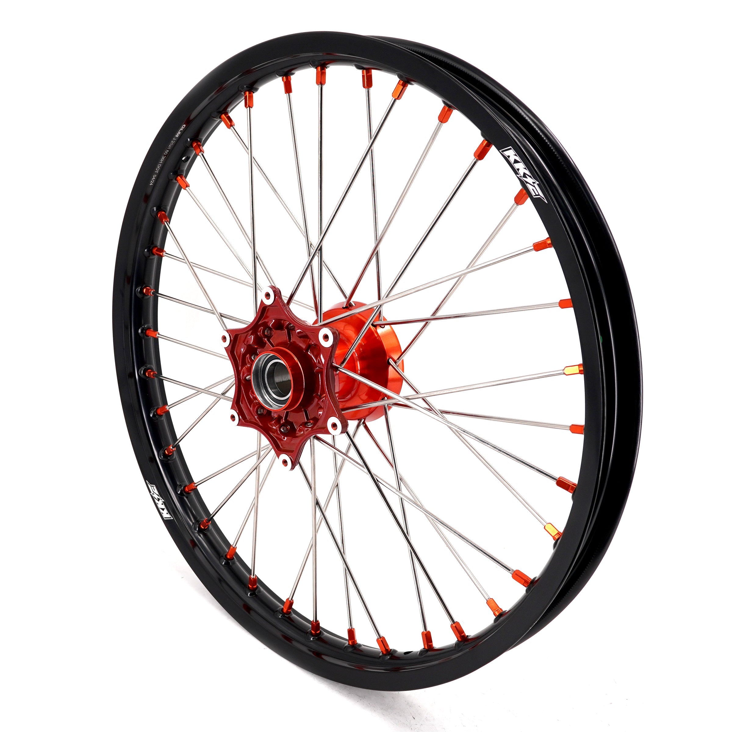 KKE 21" 18" Cast Enduro Wheels For KTM EXC EXC-F EXC-E 2003-2025 Orange Nipples KKE Racing
