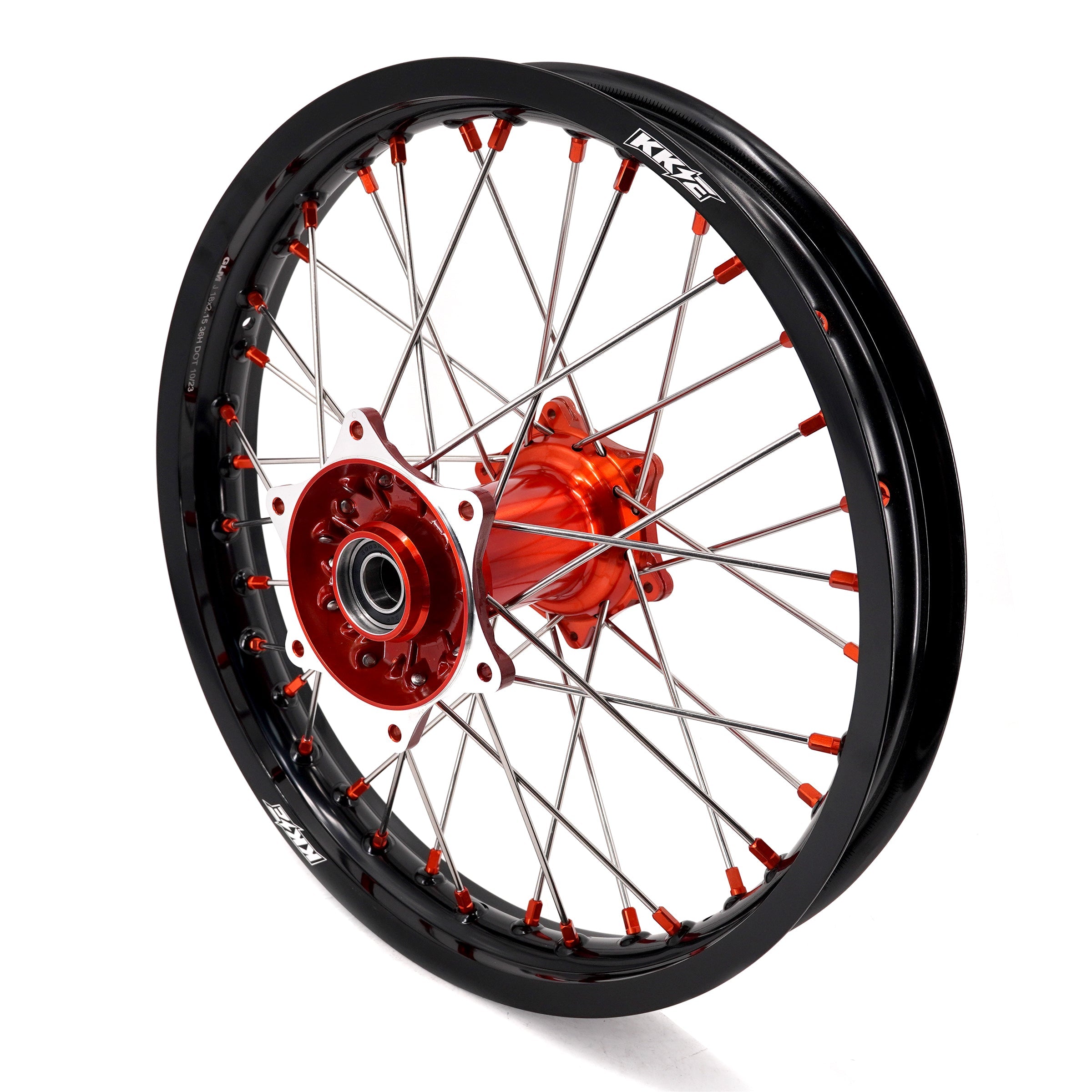 KKE 21" 18" Cast Enduro Wheels For KTM EXC EXC-F EXC-E 2003-2025 Orange Nipples KKE Racing