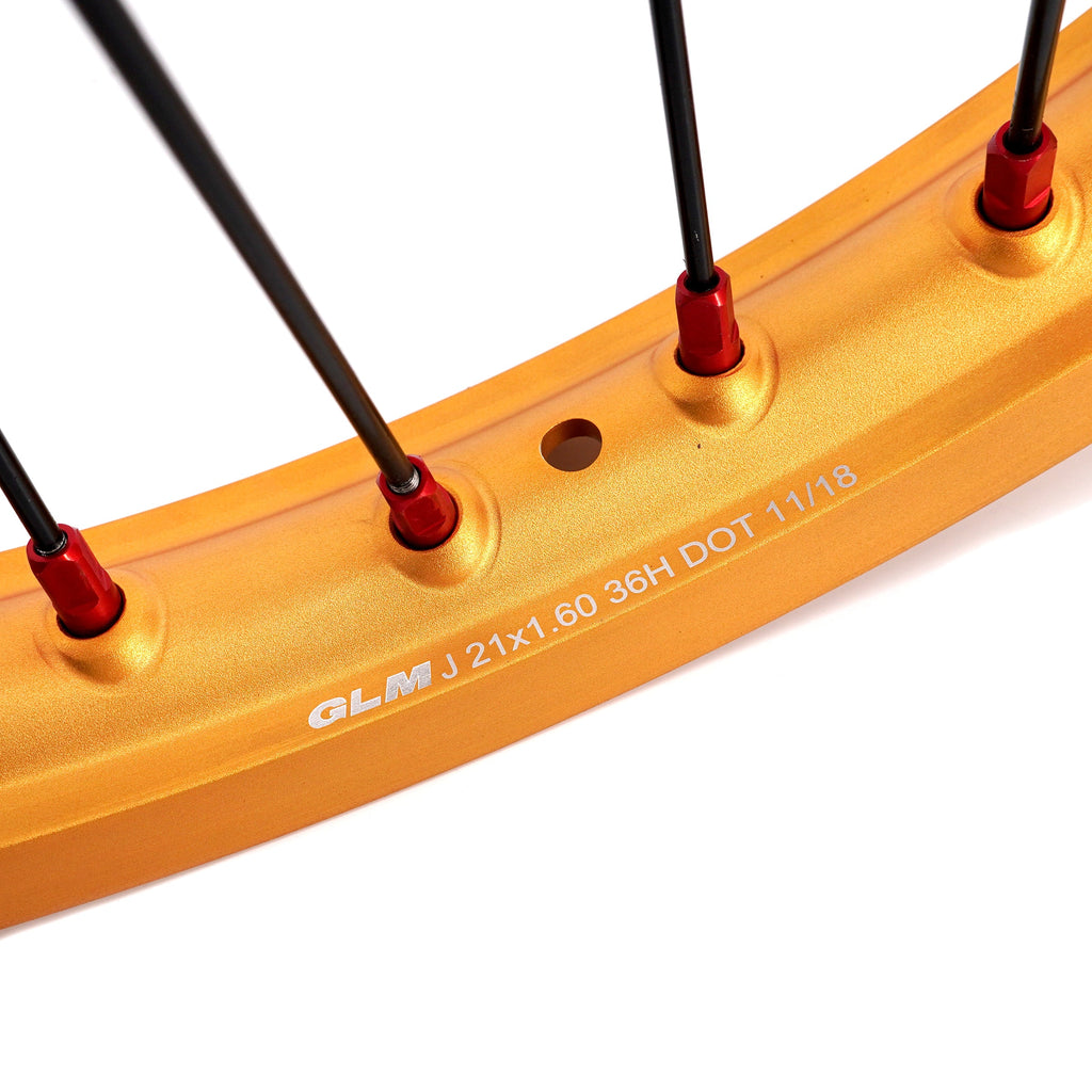 KKE 21" 19" Cast Red Hubs Billet Gold Rims For HONDA CR125R 1995-1997 CR250R 1995-1996 KKE Racing