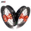 KKE 10/10 Small Kid's Wheels For KTM SX50 2014-2023 Mini Dirtbikes Orange Hub KKE Racing