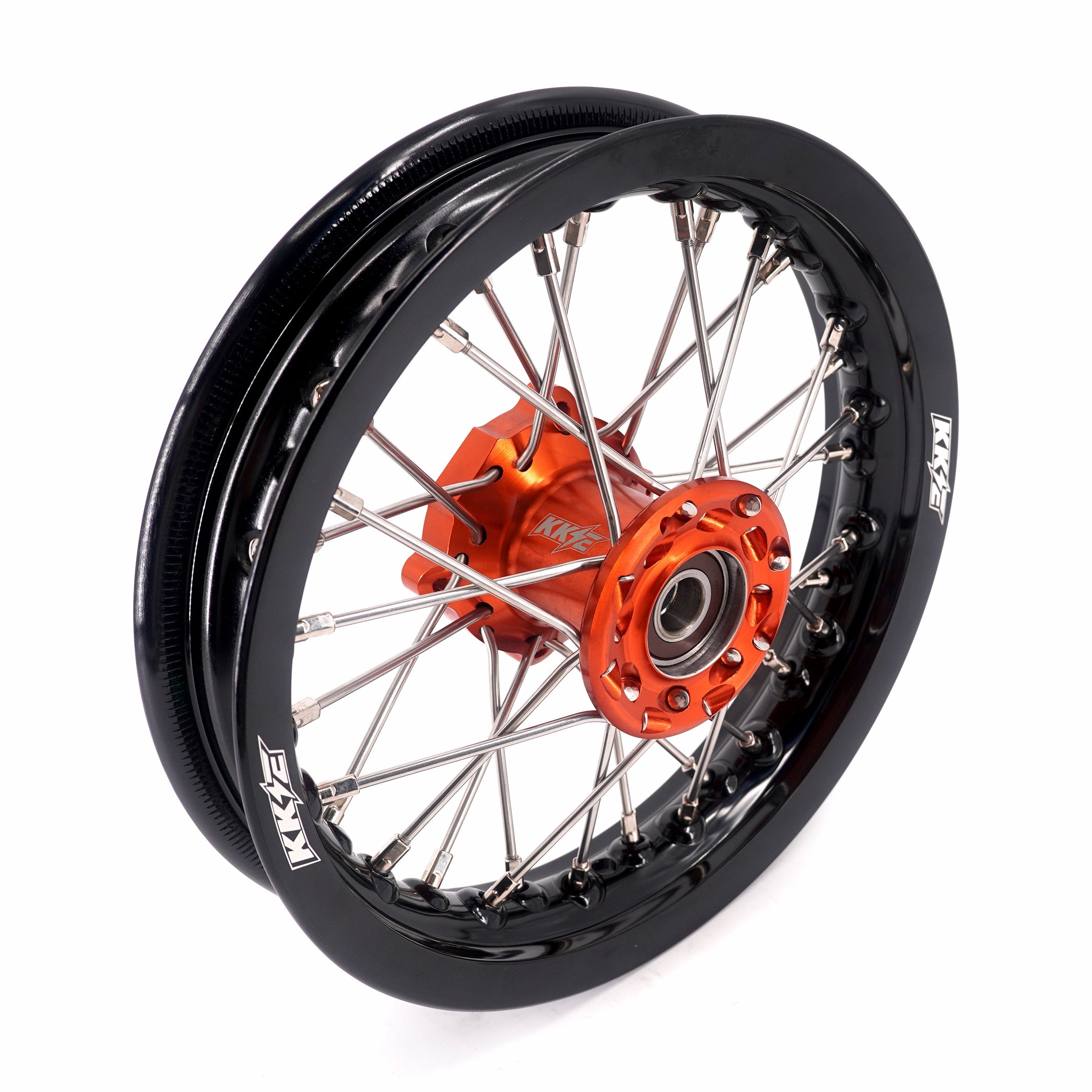 KKE 10/10 Small Kid's Wheels For KTM SX50 2014-2023 Mini Dirtbikes Orange Hub KKE Racing