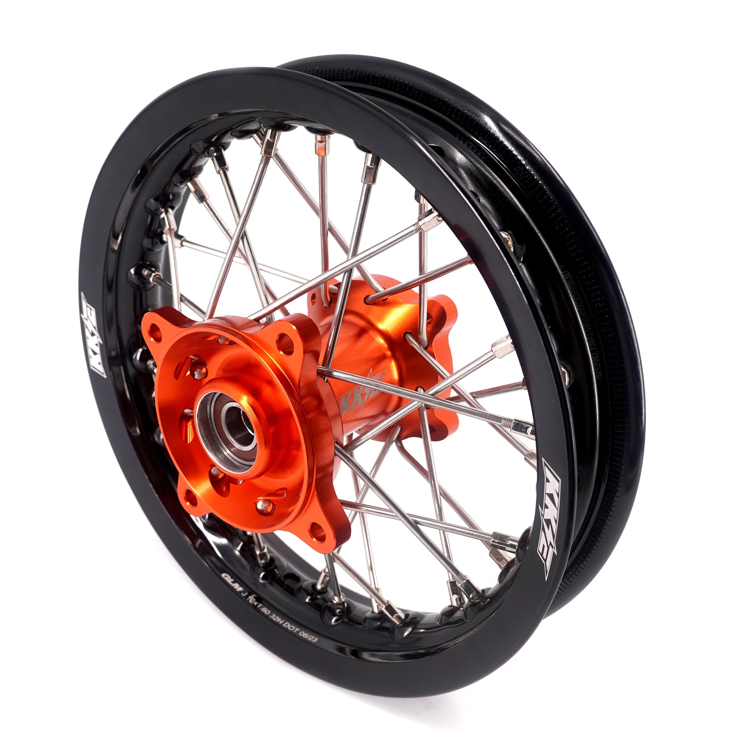 KKE 10/10 Small Kid's Wheels For KTM SX50 2014-2023 Mini Dirtbikes Orange Hub KKE Racing