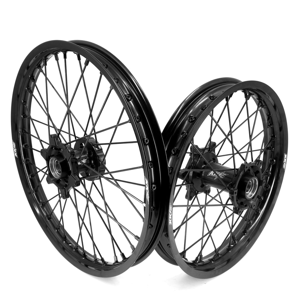 KKE Enduro 1.6*21" & 2.15*18" CNC Hub Electric Dirtbike Alloy Wheels Rims Fit STARK VARG MX EX All Black KKE Racing