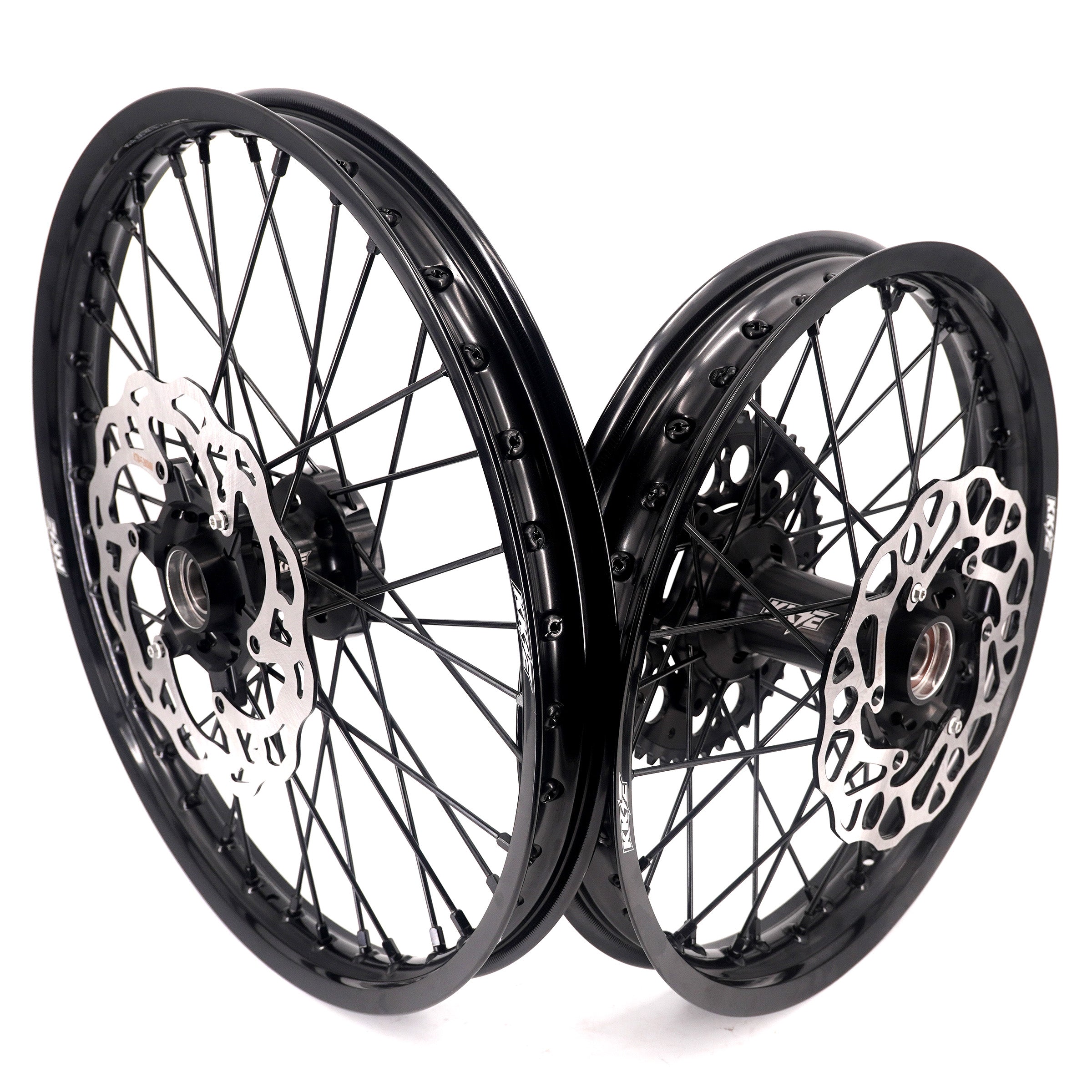 KKE Enduro 1.6*21" & 2.15*18" CNC Hub Electric Dirtbike Alloy Wheels Rims Fit STARK VARG MX EX All Black KKE Racing