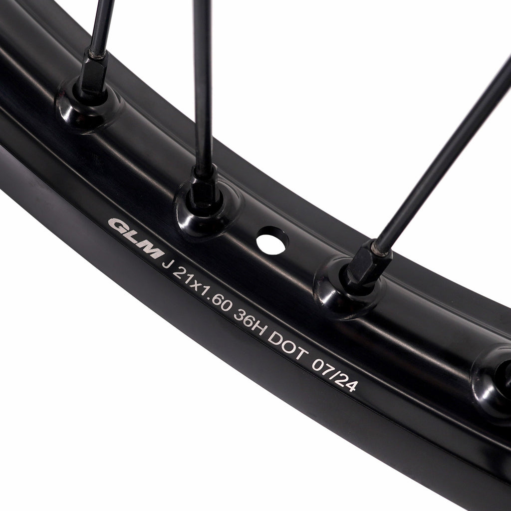 KKE Enduro 1.6*21" & 2.15*18" CNC Hub Electric Dirtbike Alloy Wheels Rims Fit STARK VARG MX EX All Black KKE Racing