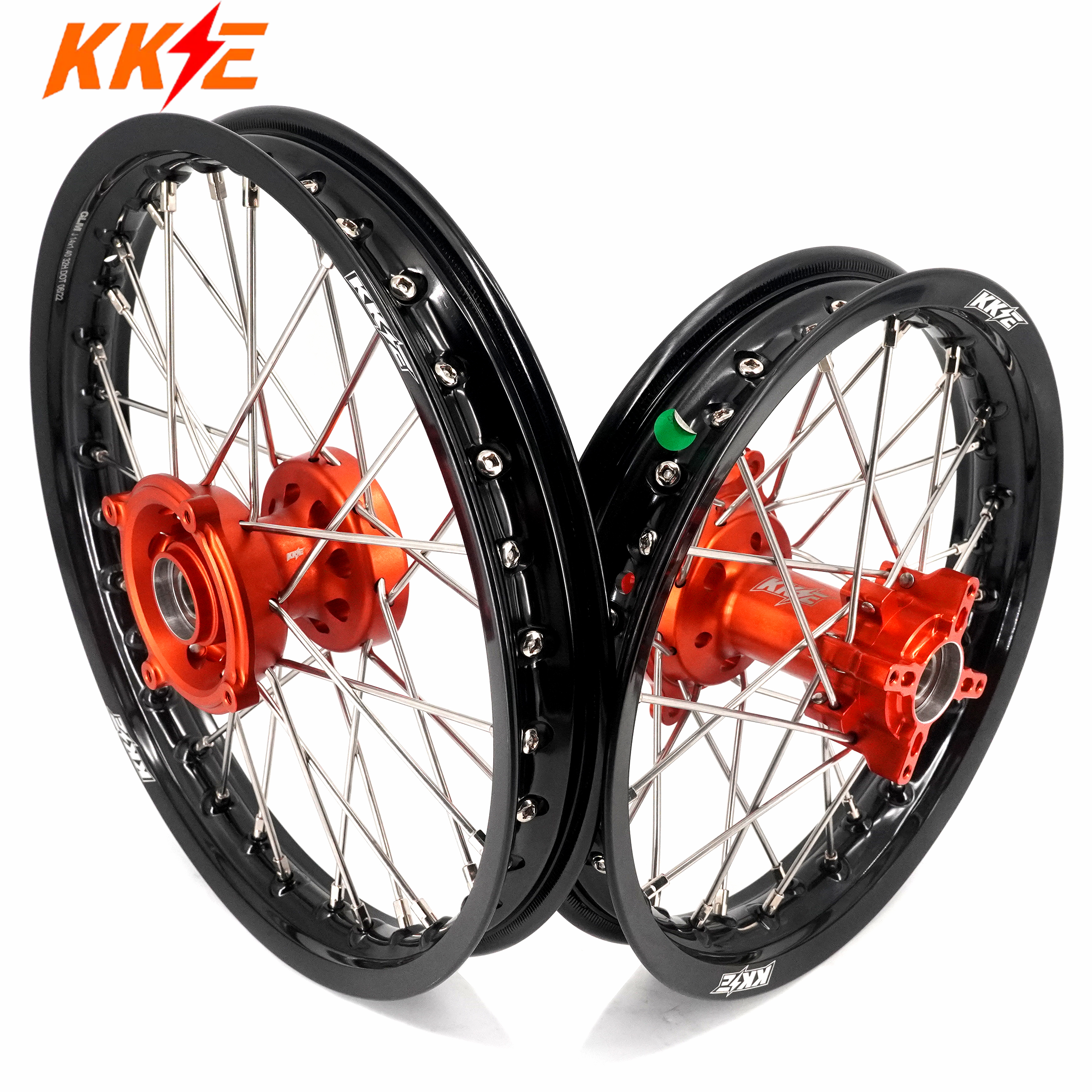 KKE 14"*1.4/12"*1.6 Kid's Small Wheels Rims Set Fit KTM SX 65 2025-2026 Orange&Black KKE Racing