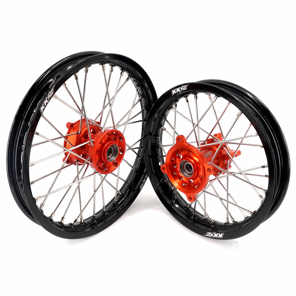 KKE 14"*1.4/12"*1.6 Kid's Small Wheels Rims Set Fit KTM SX 65 2025-2026 Orange&Black KKE Racing