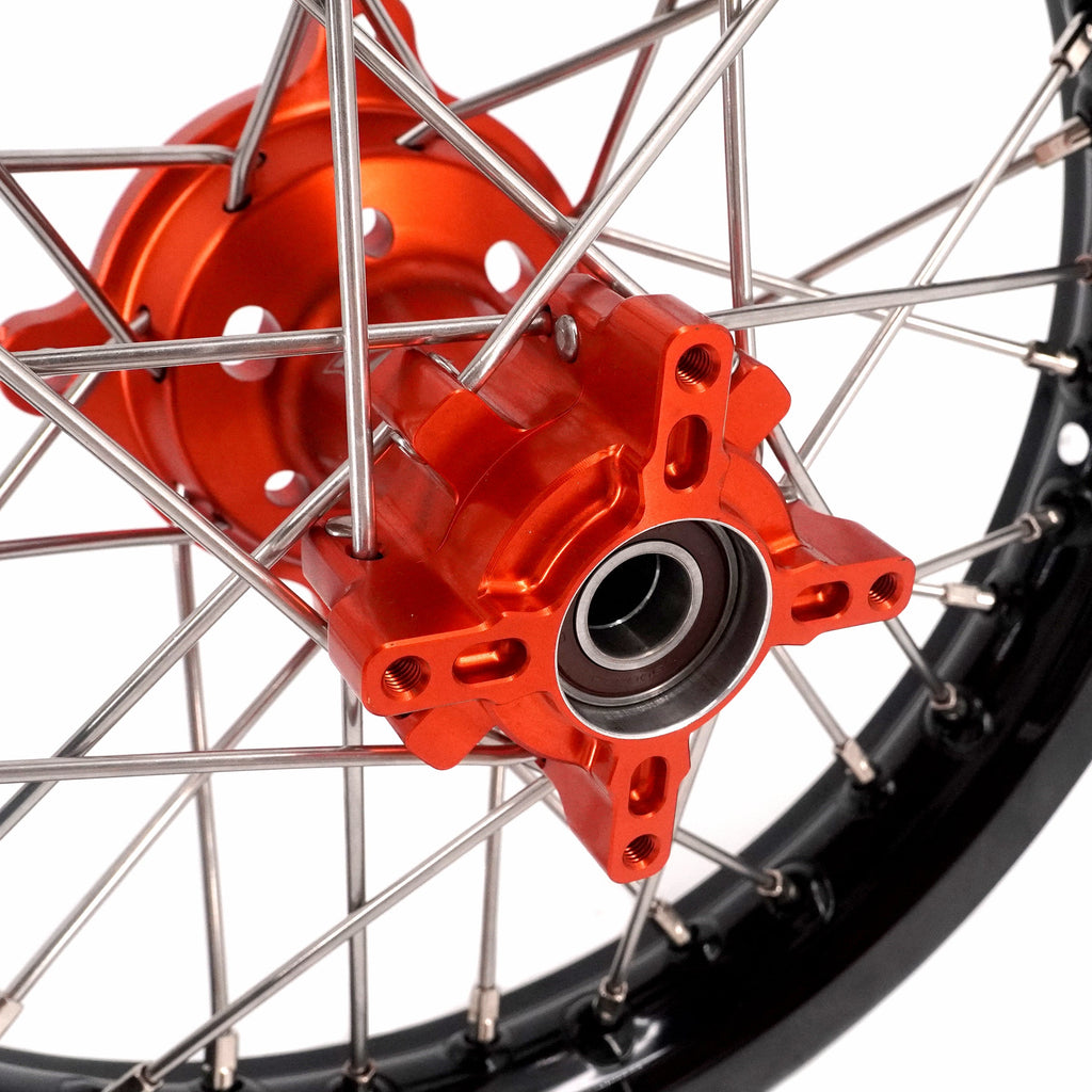KKE 14"*1.4/12"*1.6 Kid's Small Wheels Rims Set Fit KTM SX 65 2025-2026 Orange&Black KKE Racing