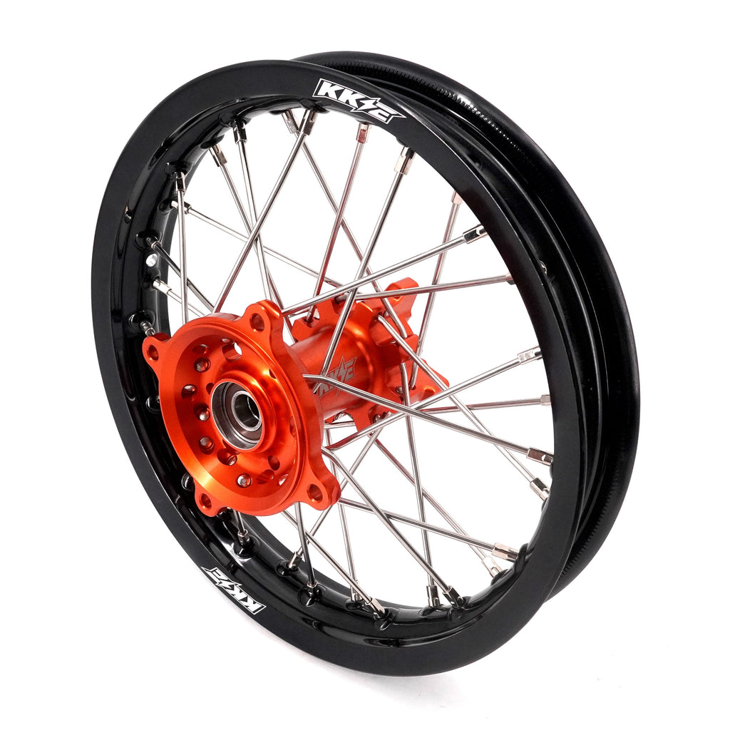KKE 14"*1.4/12"*1.6 Kid's Small Wheels Rims Set Fit KTM SX 65 2025-2026 Orange&Black KKE Racing