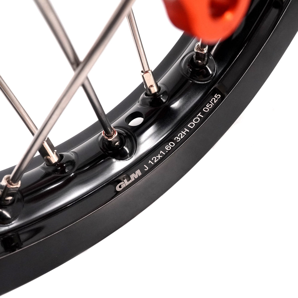 KKE 14"*1.4/12"*1.6 Kid's Small Wheels Rims Set Fit KTM SX 65 2025-2026 Orange&Black KKE Racing