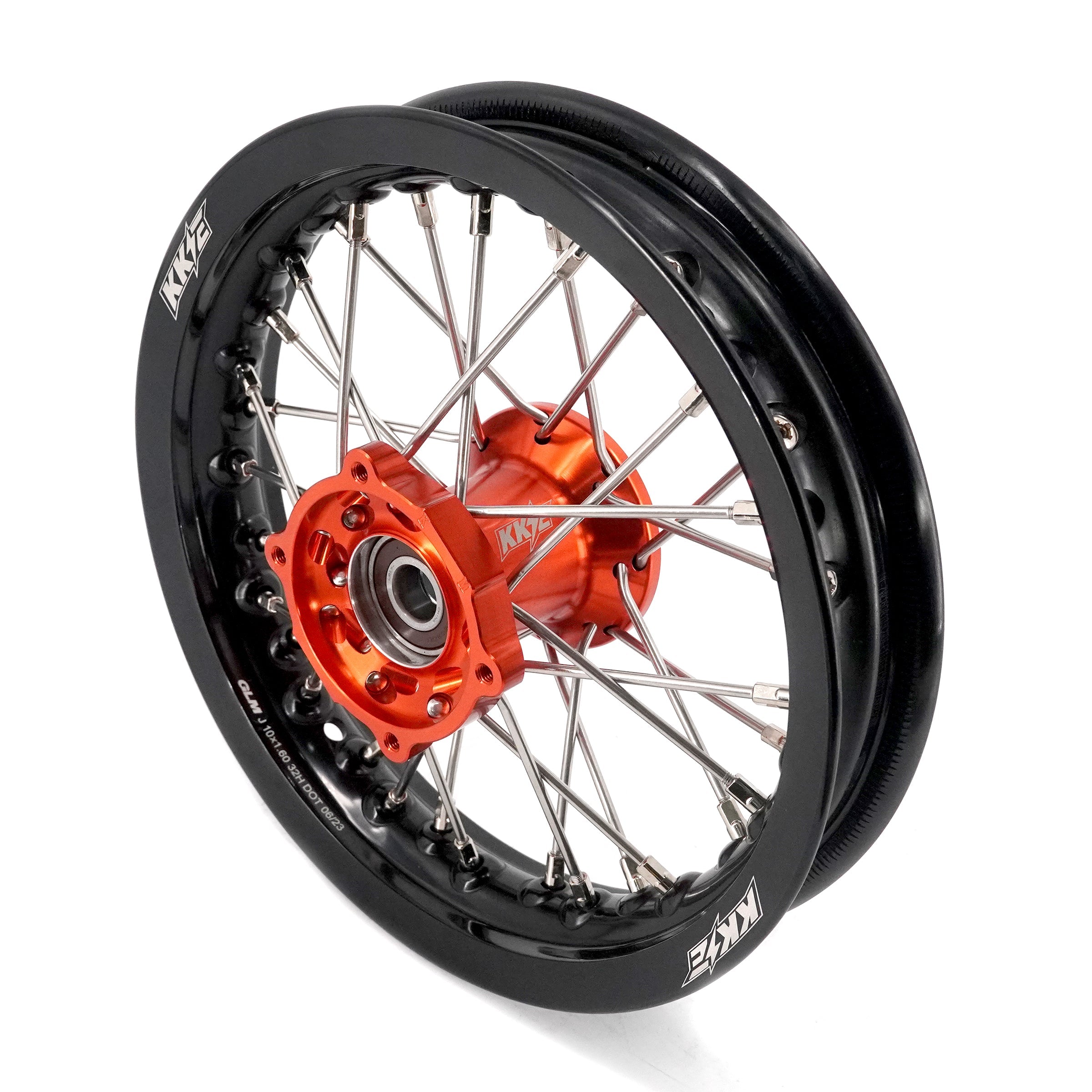KKE 12/10 Small Kid's Wheels For KTM SX50 2024-2025 Mini Dirtbikes Orange Hub KKE Racing