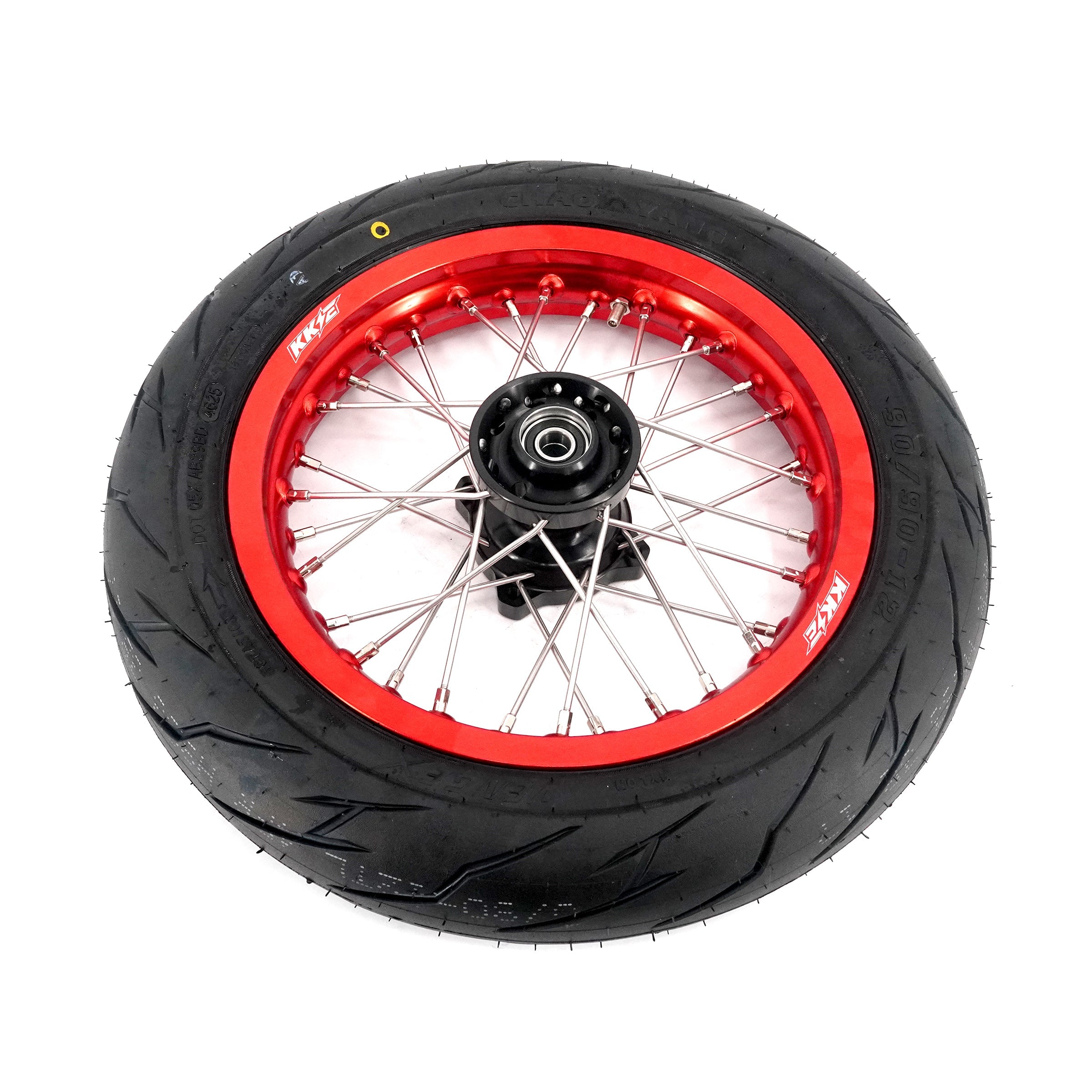 KKE 1.85*12'' & 2.15*12'' E-Bike Mini Wheels Kit with Tires Fit For Rawrr Mantis Mini 2024, Mini R/R17 2025-2026 Red Rims KKE Racing