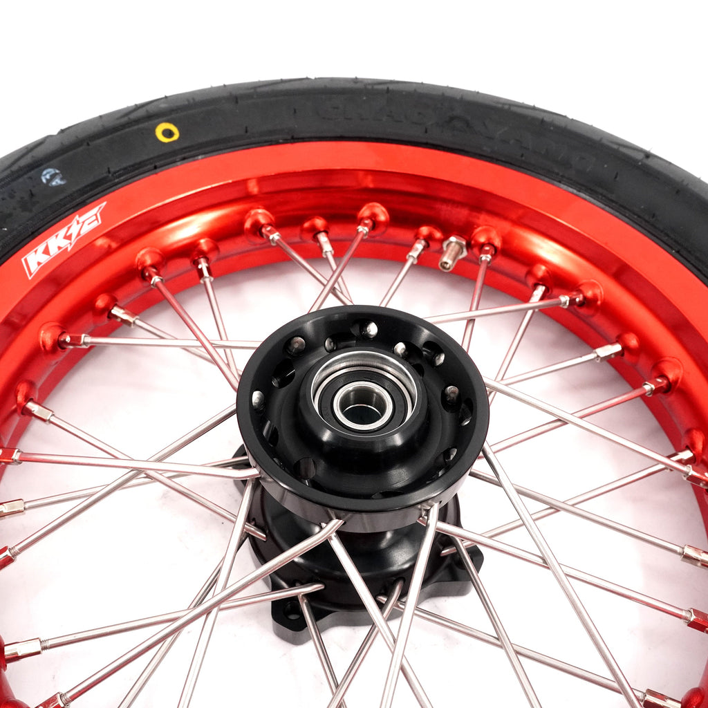 KKE 1.85*12'' & 2.15*12'' E-Bike Mini Wheels Kit with Tires Fit For Rawrr Mantis Mini 2024, Mini R/R17 2025-2026 Red Rims KKE Racing