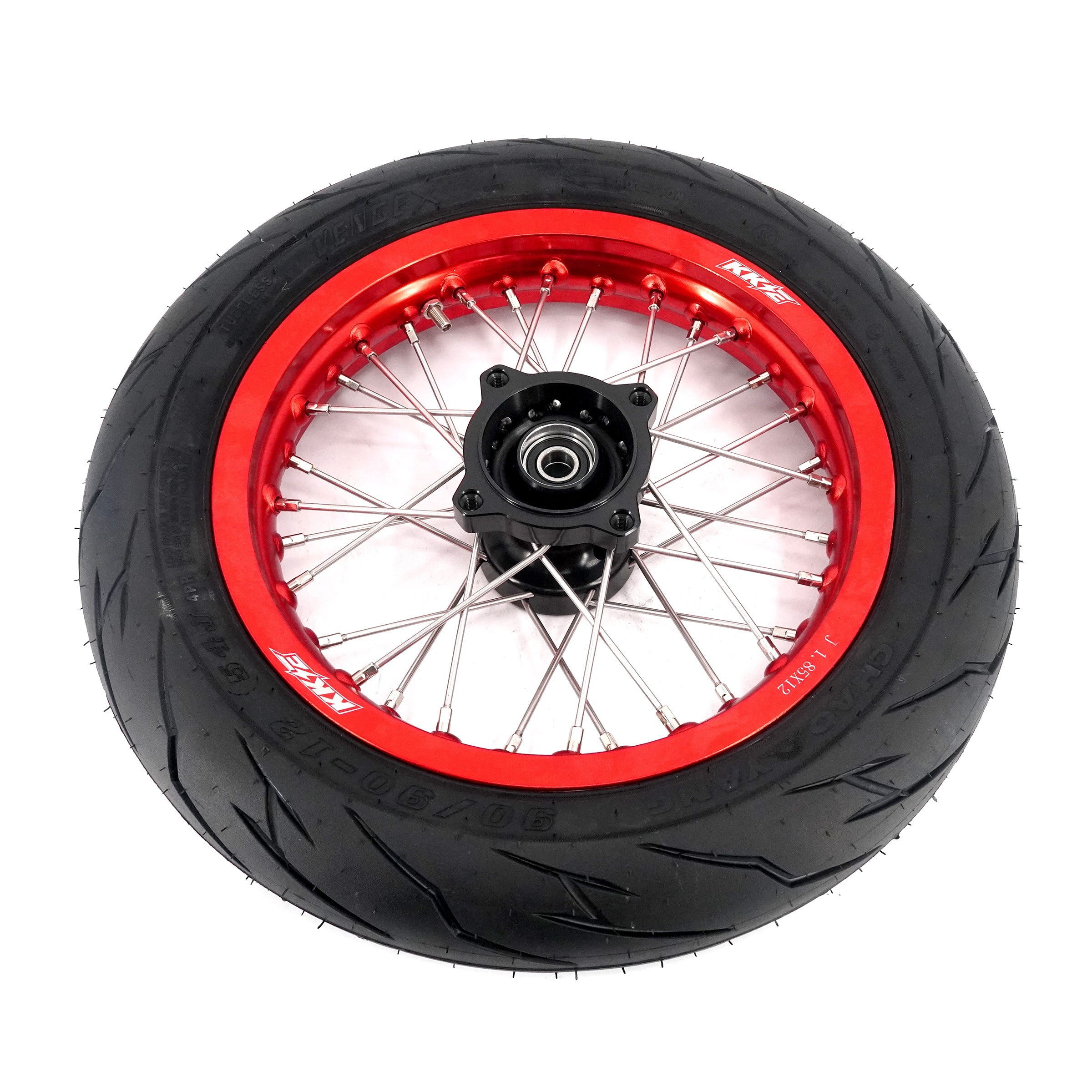 KKE 1.85*12'' & 2.15*12'' E-Bike Mini Wheels Kit with Tires Fit For Rawrr Mantis Mini 2024, Mini R/R17 2025-2026 Red Rims KKE Racing