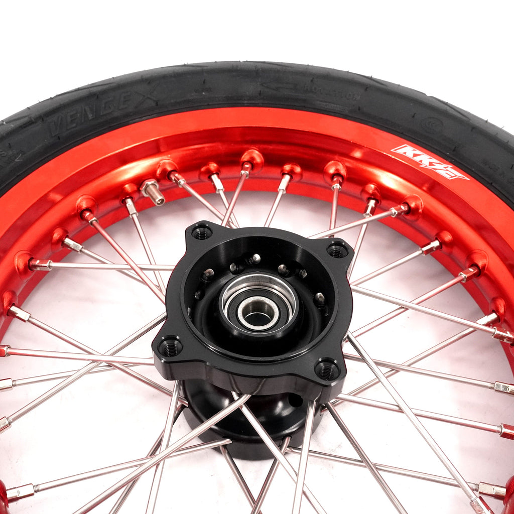 KKE 1.85*12'' & 2.15*12'' E-Bike Mini Wheels Kit with Tires Fit For Rawrr Mantis Mini 2024, Mini R/R17 2025-2026 Red Rims KKE Racing