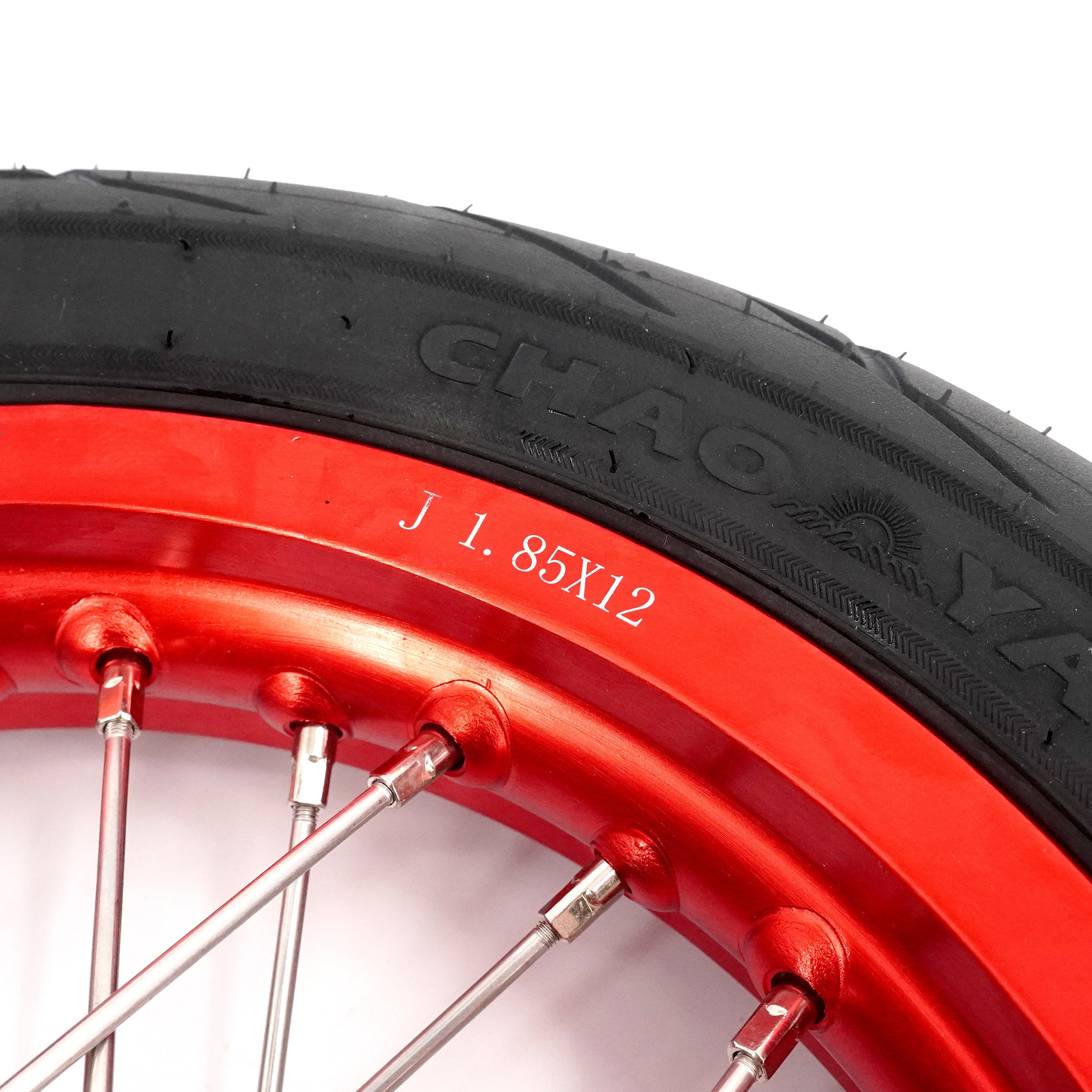 KKE 1.85*12'' & 2.15*12'' E-Bike Mini Wheels Kit with Tires Fit For Rawrr Mantis Mini 2024, Mini R/R17 2025-2026 Red Rims KKE Racing