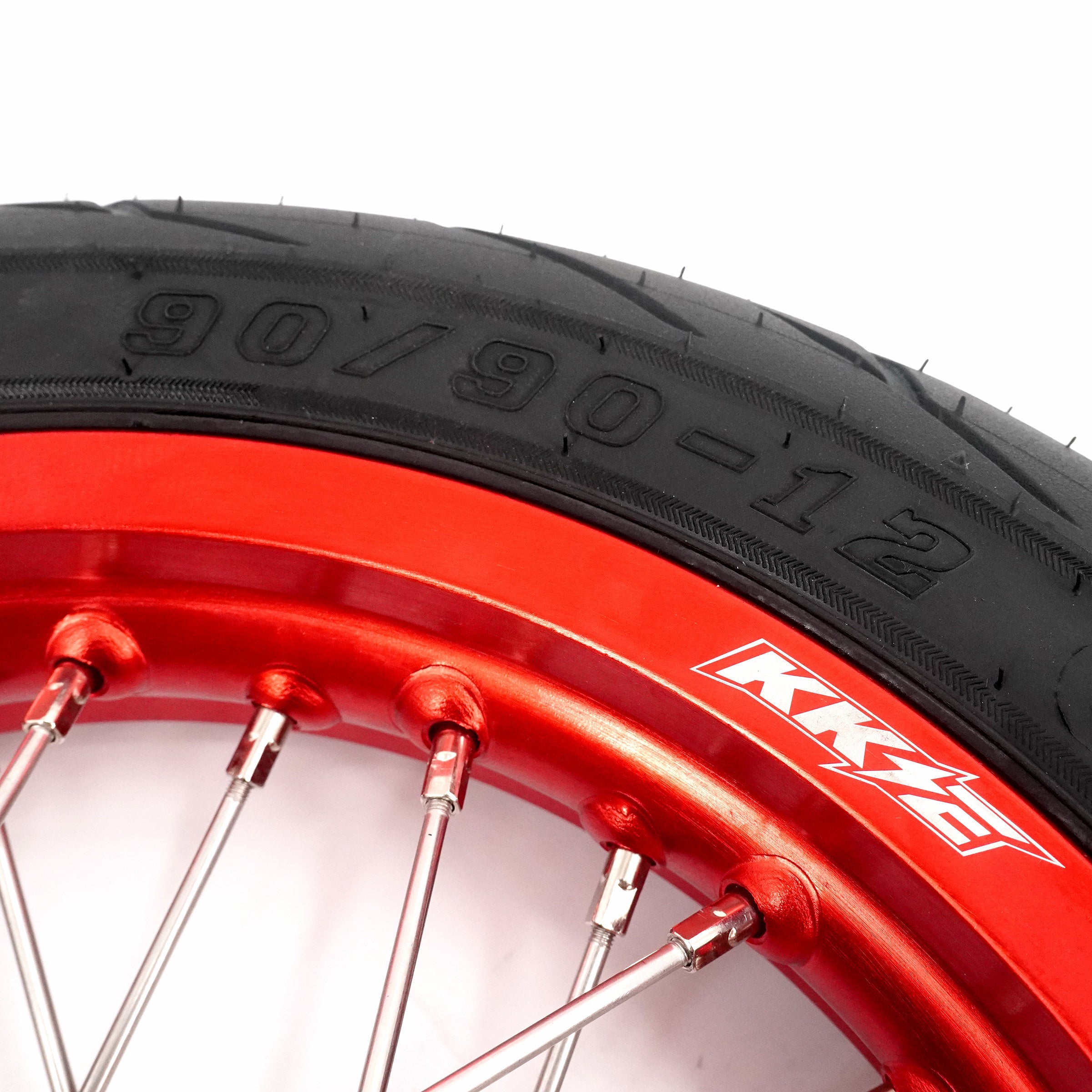 KKE 1.85*12'' & 2.15*12'' E-Bike Mini Wheels Kit with Tires Fit For Rawrr Mantis Mini 2024, Mini R/R17 2025-2026 Red Rims KKE Racing