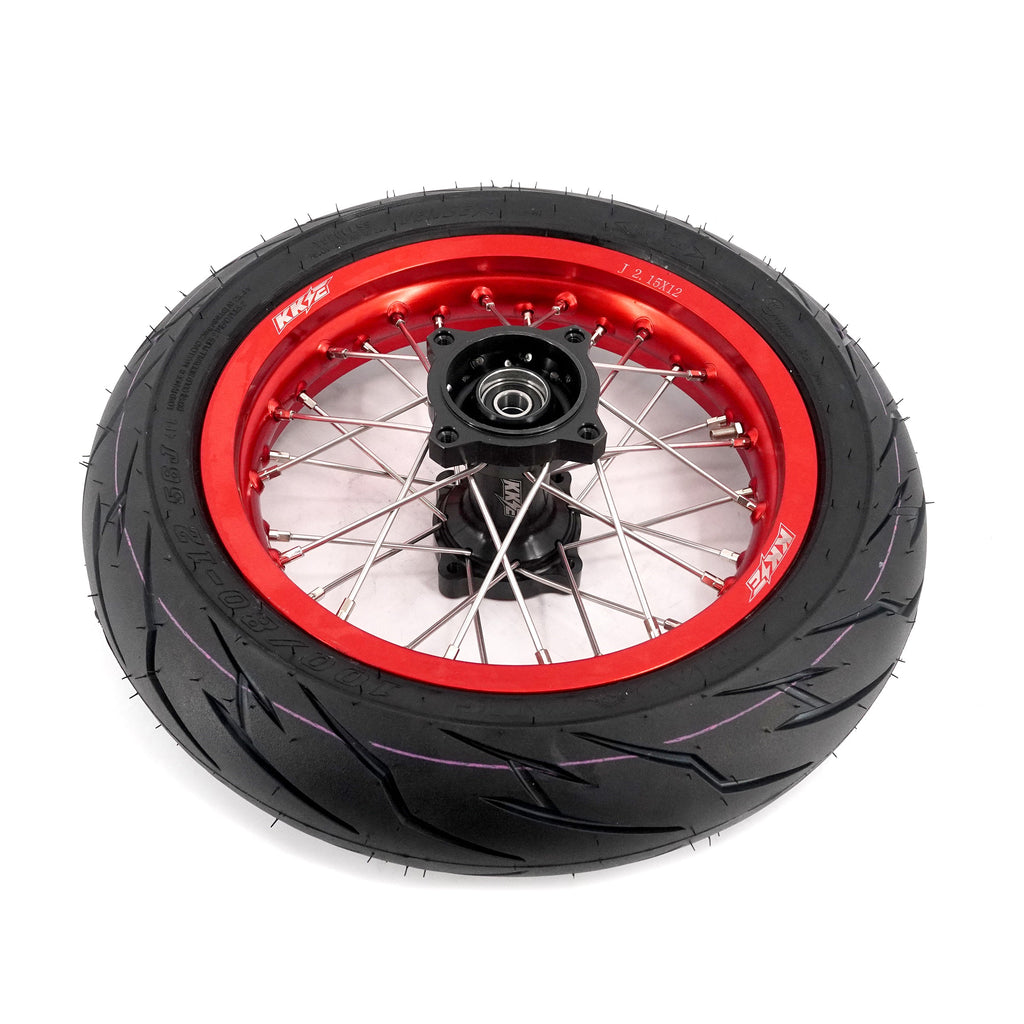 KKE 1.85*12'' & 2.15*12'' E-Bike Mini Wheels Kit with Tires Fit For Rawrr Mantis Mini 2024, Mini R/R17 2025-2026 Red Rims KKE Racing