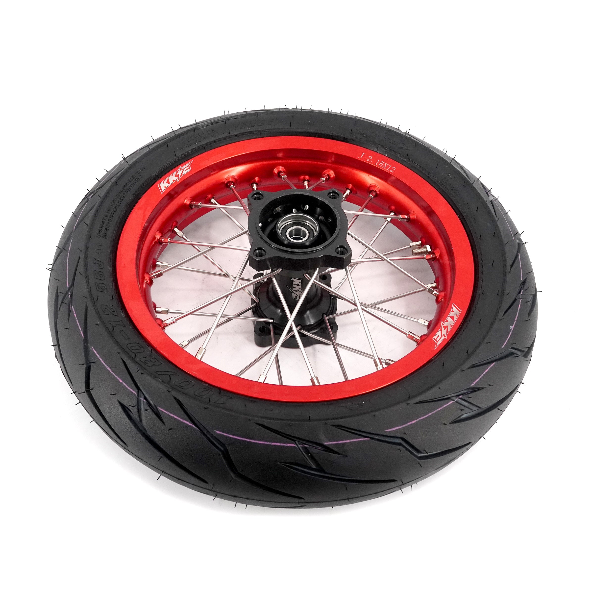 KKE 1.85*12'' & 2.15*12'' E-Bike Mini Wheels Kit with Tires Fit For Rawrr Mantis Mini 2024, Mini R/R17 2025-2026 Red Rims KKE Racing